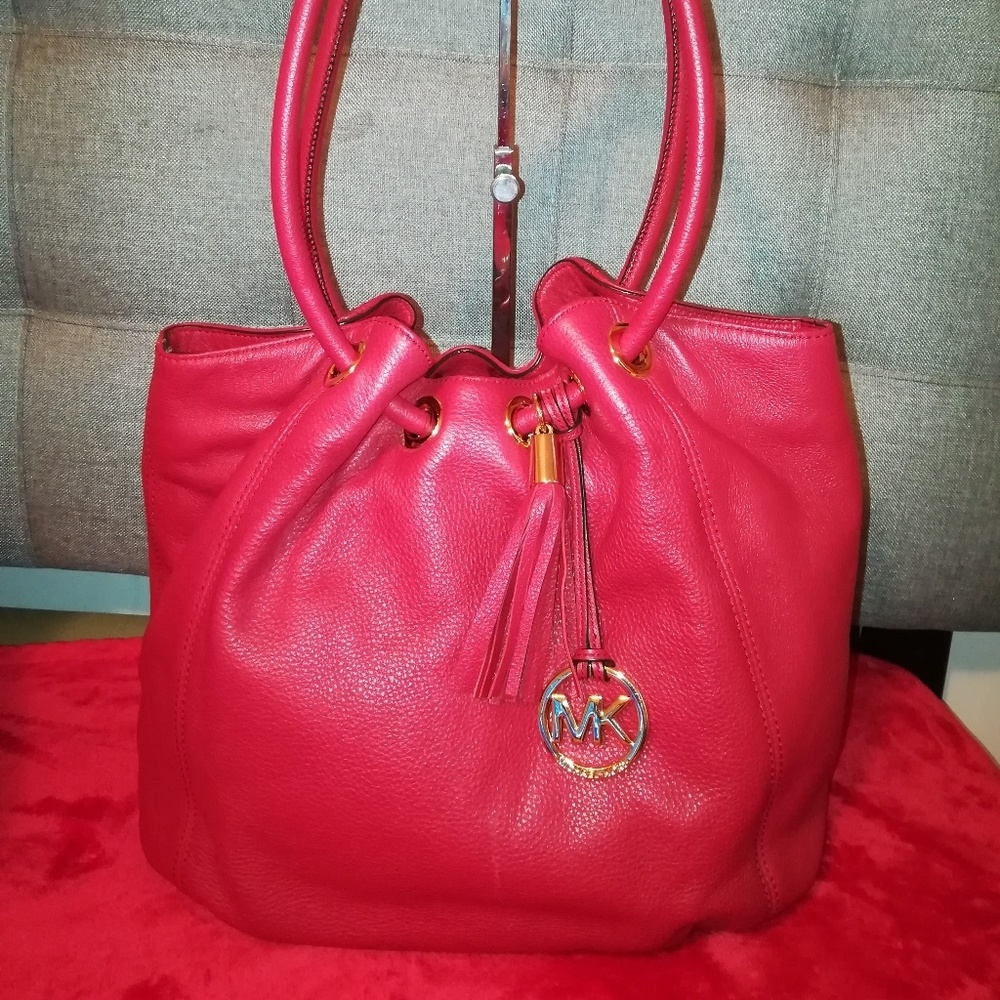 *sold*Michael Kors Scarlet Red Ring Tote Large